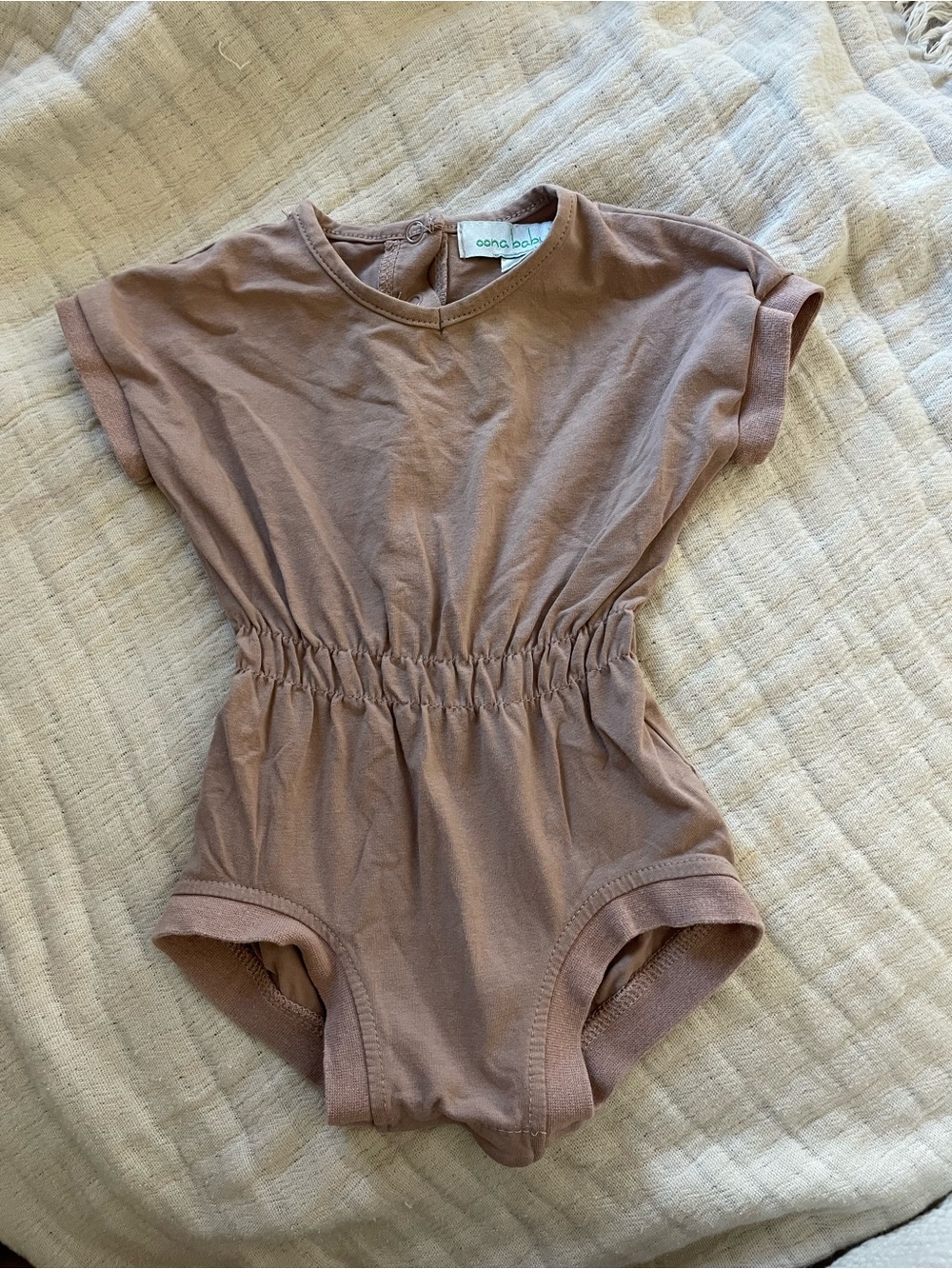 Mauve Brown Elastic-Waist Kids One-Piece Bodysuit